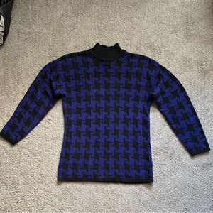 Ann Taylor Purple and Black Cotton Turtleneck